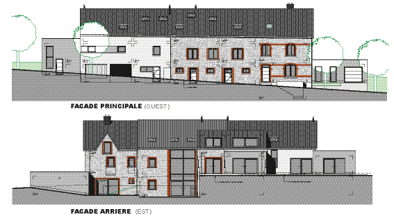 Réhabilitation d’une ferme en 5 unités de logement à Aviscourt LE PERISTYLE Atelier d’Architecture s.à r.l.