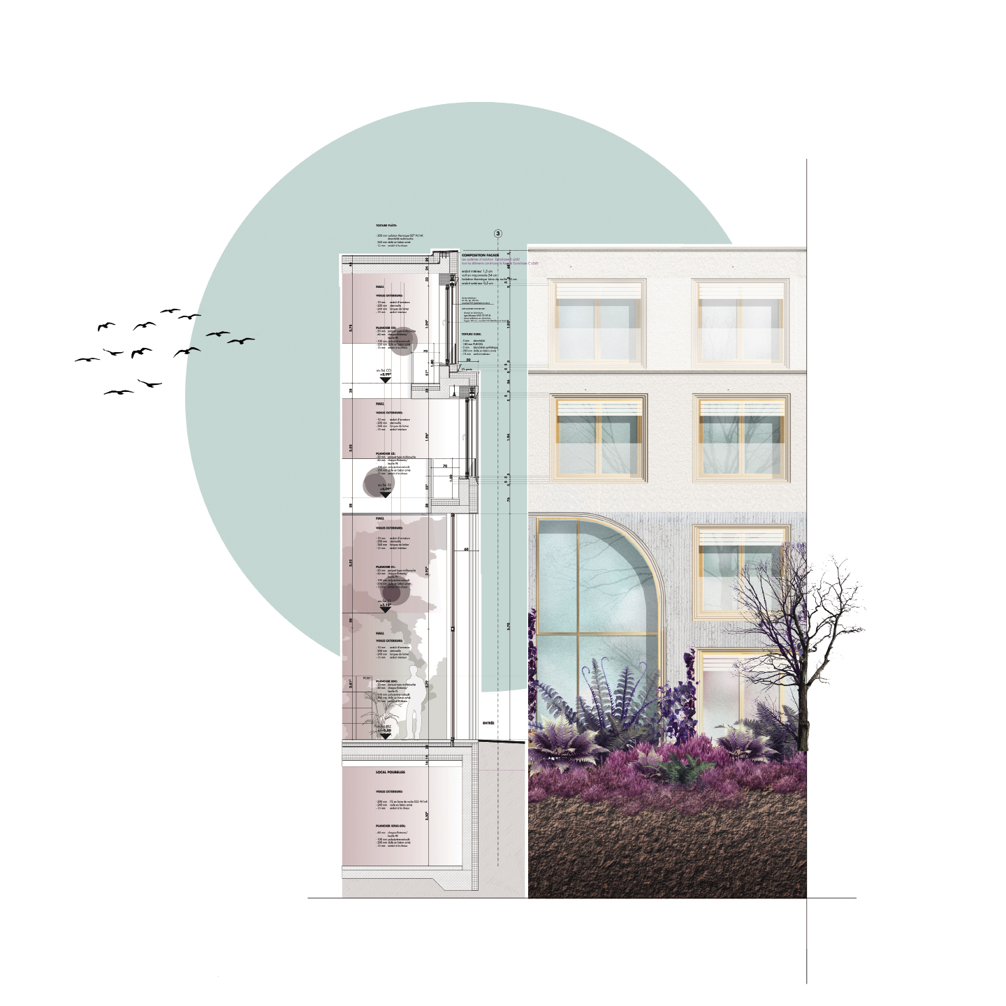 Résidence à Alzingen – Etude pour façade ATELIER D’ARCHITECTURE DAGLI+ S.à R.L.