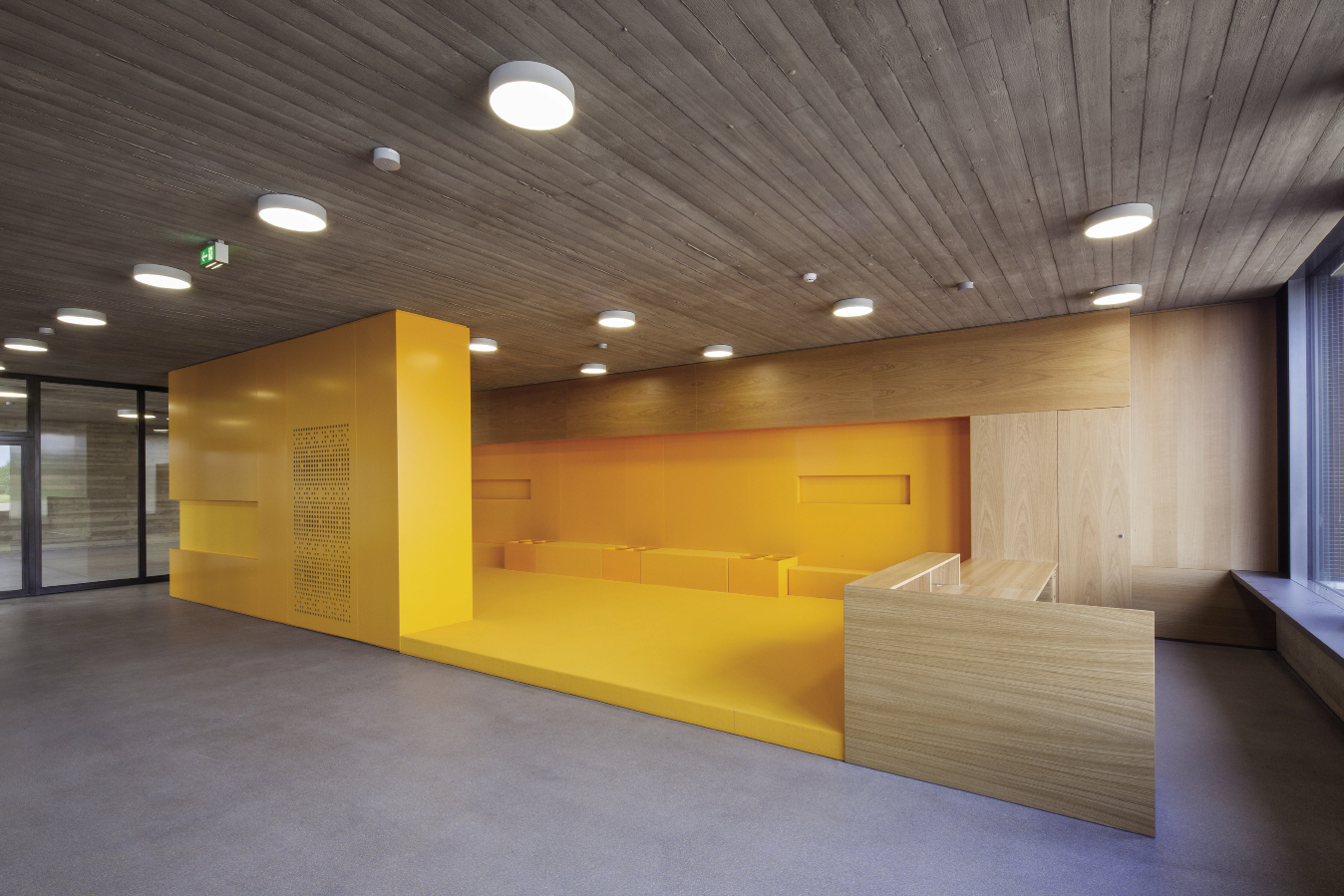 Ecole européenne Luxembourg II Bâtiments Maternelle et Sport à Bertrange/Mamer Administration des bâtiments publics © Nicklas+Teisen-Giesler, Fotograf: Eike Dubois, PHORMAT NICKLAS ARCHITECTES S.à R.L.