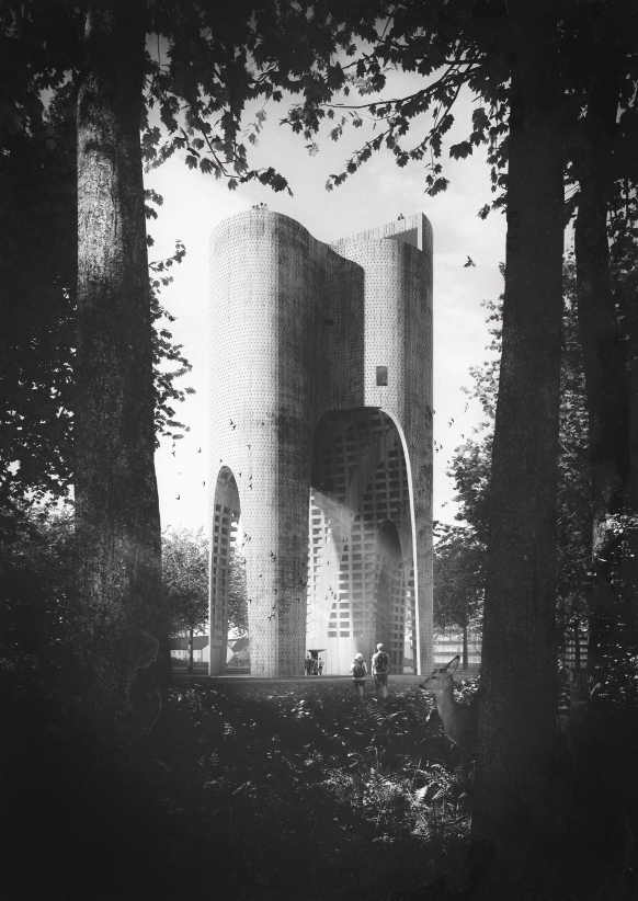KIRCHBERGH2O : watertower & ornithology installations. Turning a public infrastructure into a grand public-space. Competition 2001 S.à R.L.