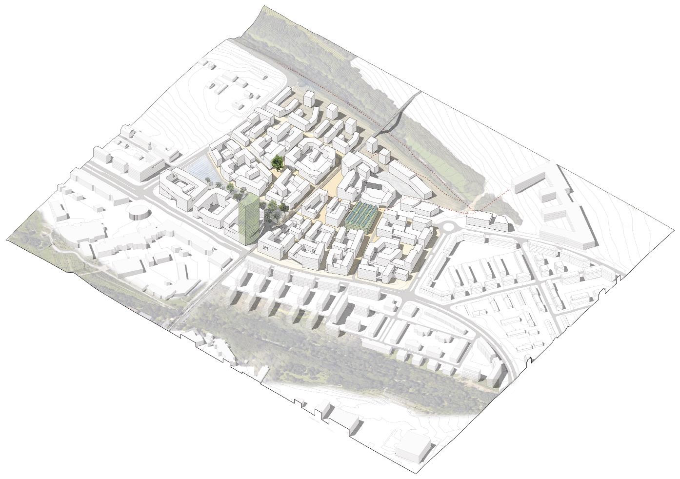 Laangfur, Kirchberg - masterplan BALLINIPITT ARCHITECTES URBANISTES 2